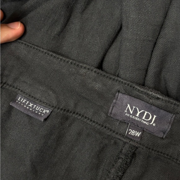 NYDJ Black Linen Lift Technology Flowy Classic Trouser Stretch Pants 28W 49 - Picture 7 of 14